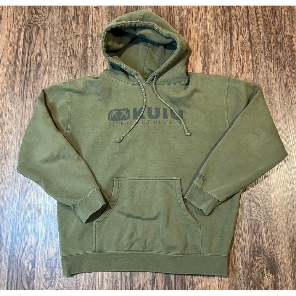 Kuiu Ultralight Hunting Hoodie Olive Green Fleece Sweatshirt Mens Large